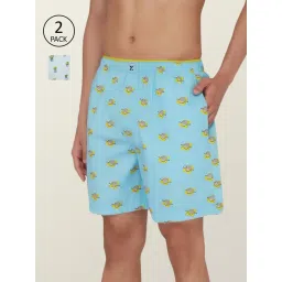 XYXX Aqua & Sky Blue Printed Boxers - Pack of 2-picture-33
