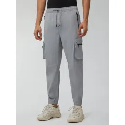 XYXX Ash Grey Skinny Fit Cargo Joggers-picture-14