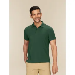 XYXX Basil Green Cotton Regular Fit Polo T-Shirts-picture-15