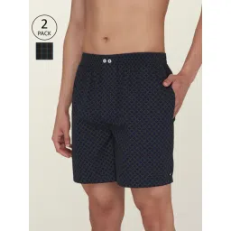 XYXX Black & Blue Cotton Relaxed Fit Checks Boxers - Pack Of 2-picture-45