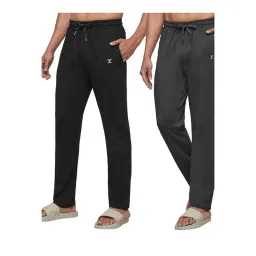XYXX Black & Grey Cotton Regular Fit Trackpants (Pack Of 2)-picture-15