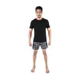 XYXX Black & Grey Regular Fit T-Shirt With Boxers-picture-28