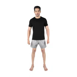 XYXX Black & Steel Grey Regular Fit T-Shirt With Boxers-picture-22