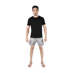XYXX Black & Steel Grey Regular Fit T-Shirt With Boxers image 1