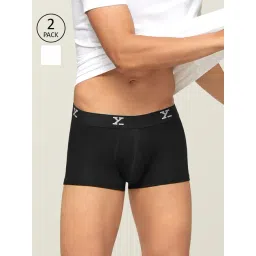 XYXX Black & White Slim Fit Trunks (Pack Of 2)-picture-38