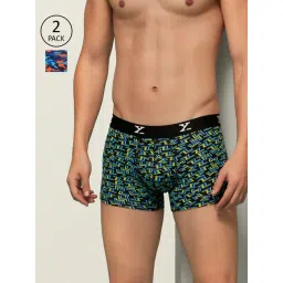XYXX Blue & Black Printed Trunks (Pack of 2)-picture-41