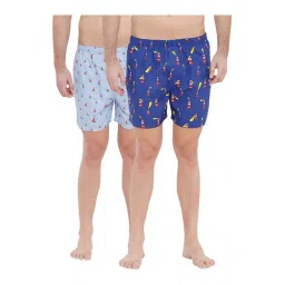 XYXX Blue & Sky Blue Printed Cotton Boxers (Pack Of 2)-picture-16