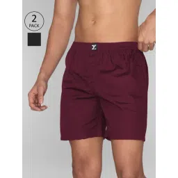 XYXX Burgundy & Black Relaxed Fit Boxers - Pack of 2-picture-32