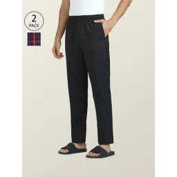 XYXX Charcoal & Maroon Relaxed Fit Check Nightwear Pyjamas - Pack of 2-picture-34