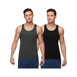 XYXX Grey & Black Regular Fit Vest - Pack of 2-picture-28