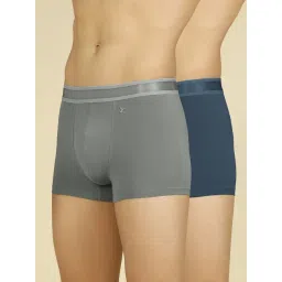 XYXX Grey & Blue Cotton Trunks - Pack of 2-picture-13