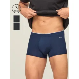 XYXX Grey & Blue Mid Rise Trunks (Pack of 3)-picture-26