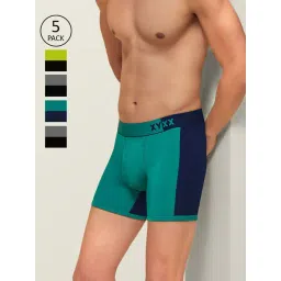 XYXX Grey & Blue Skinny Fit Trunks (Pack of 5)-picture-24
