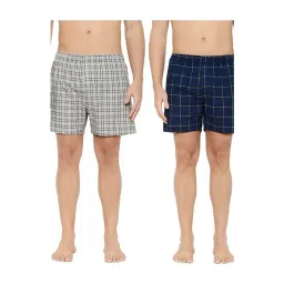 XYXX Grey & Navy Regular Fit Boxers (Pack of 2)-picture-34