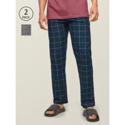 XYXX Grey & Navy Slim Fit Pyjama Pants (Pack Of 2)-picture-36