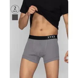 XYXX Grey Cotton Trunks - Pack of 2-picture-27