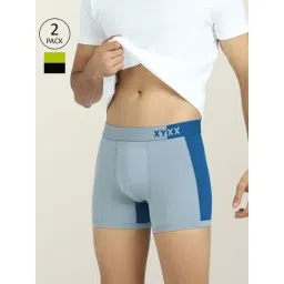 XYXX Lime Green & Sky Blue Micro Modal Trunks - Pack of 2-picture-25