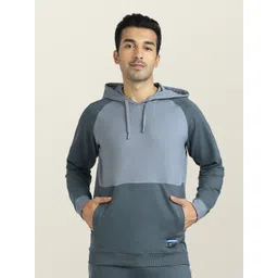 XYXX Men Grey Colourblocked Hooded Cotton Sweatshirt-picture-20