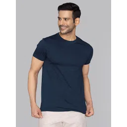 XYXX Men Navy Blue N9 Silver Finish Solid Lounge T-shirts-picture-39