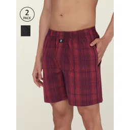 XYXX Men Pack of 2 Checked Pure Cotton Boxers XYBOX2PCKN236-image-7