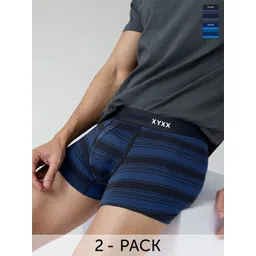 XYXX Men Pack of 2 Striped IntelliFresh Super Combed Cotton Streax Trunks XYTRNK3PCKN836-picture-28