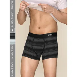 XYXX Men Pack of 2 Striped Streax Intellieaze Super Combed Cotton Trunk-picture-37