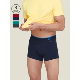 XYXX Men Pack Of 3 Traq Silver Cotton Trunk-picture-29