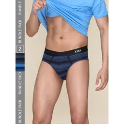 XYXX Men Striped Pack of 2 Streax Intellieaze Super Combed Cotton Brief-picture-38