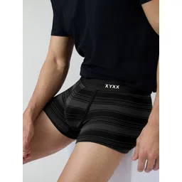 XYXX Men Striped Streax Intellieaze Super Combed Cotton Black Trunk-picture-33