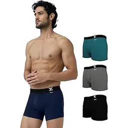 xyxx Men's Aero Super Combed Cotton Regular Fit Solid Antibacterial Trunks with No Marks Waistband (Pack of 4)-picture-35