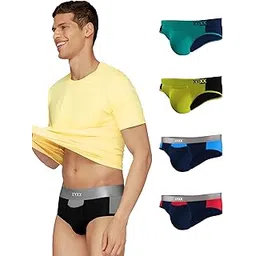 xyxx Men's Dualist Micromodal Regular Fit Colorblock Antimicrobial Briefs with No Marks Waistband (Pack of 5)-picture-13