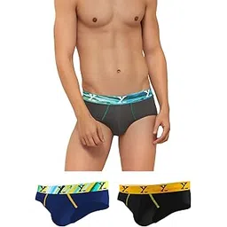 xyxx Men's Dynamo & Volt Tencel Micromodal Regular Fit Solid Antimicrobial Briefs with No Marks Waistband (Pack of 3)-picture-36