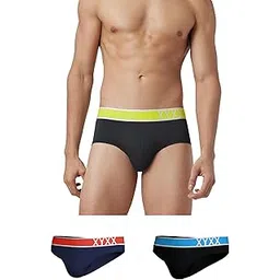 xyxx Men's Dynamo & Volt Tencel Micromodal Regular Fit Solid Antimicrobial Briefs with No Marks Waistband (Pack of 3)-picture-31
