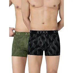 xyxx Men's Matrix Super Combed Cotton Blend Geometric Antimicrobial Trunks with No Marks Waistband (Pack of 2)-picture-15
