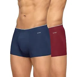 xyxx Men's Micro Modal Trunks - Uno Underwear for Men Pack of 3 (L; Dress Blue+Coral Grey+Black)-picture-32