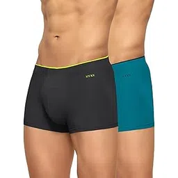 xyxx Men's Micro Modal Trunks - Uno Underwear for Men Pack of 3 (XL; Dress Bluee+Coral Grey+Dress Blue)-picture-26