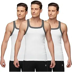 xyxx Men's Pace 100% Super Combed Cotton Regular Fit Square Neck Knitted Vest (Pack of 3)-picture-12