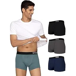 xyxx Men's Pace 100% Super Combed Cotton Solid Antimicrobial Trunks with No Marks Casual Style Waistband (Pack of 4)-picture-11