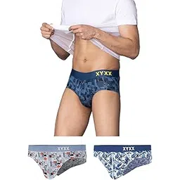 xyxx Men's Urbane & Flux Micromodal Regular Fit Printed Antimicrobial Briefs with No Marks Waistband (Pack of 3)-picture-20
