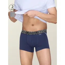 XYXX Midnight Blue & Opal Grey Cotton Regular Fit Trunks - Pack Of 2-picture-23