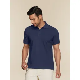 XYXX Midnight Blue Cotton Regular Fit Polo T-Shirts-picture-24