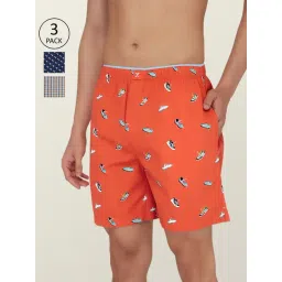 XYXX Multi Cotton Relaxed Fit Checks Boxers - Pack Of 3-picture-42