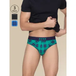 XYXX Multicolored Regular Fit Checks Briefs - Pack Of 3-picture-33