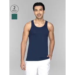 XYXX Navy & Bottle Green Round Neck Vest - Pack of 2-picture-40