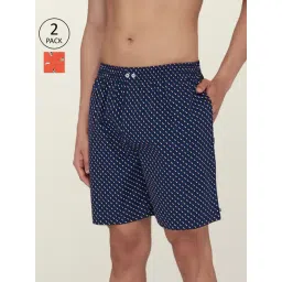 XYXX Navy & Orange Cotton Relaxed Fit Printed Boxers - Pack Of 2-picture-45