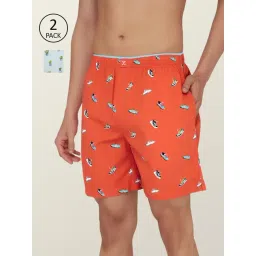 XYXX Orange & Sky Blue Printed Boxers - Pack of 2-picture-32