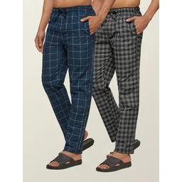 xyxx Pack of 2 Checkmate Intellieaze Combed Cotton Checks Men Pyjama-picture-24