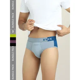 XYXX Pack Of 3 Colourblocked Anti-Microbial Briefs-picture-37