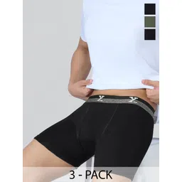 XYXX Pack Of 3 Pure Super Combed Cotton Long Trunks-picture-17