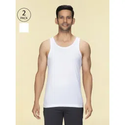 XYXX Polar White & Polar White Cotton Regular Fit Vests - Pack Of 2-picture-19